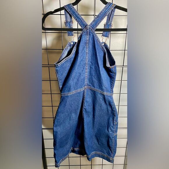 Divided H&M stretch denim button down fitted skirtall EUC - Picture 5 of 6